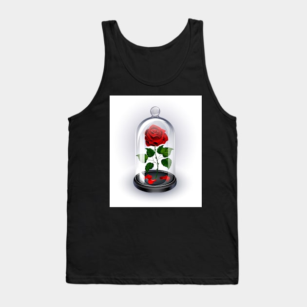 Red Rose Under Dome on White Background Tank Top by Blackmoon9